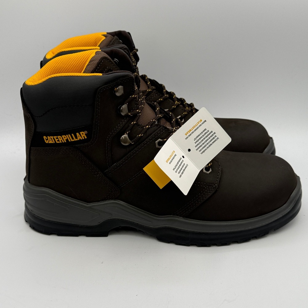 Caterpillar Striver Shoes Men Size 13 Brown Yellow Work P51088